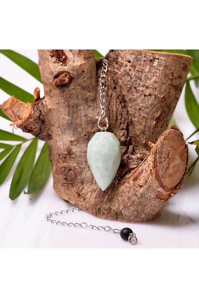 Taş Sandığı Facet Cut Amazonite Stone Pandula - Pendulum