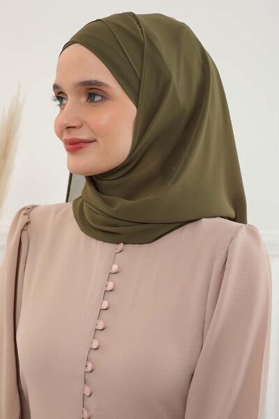 Aisha's Design Πρακτικό σάλι από σιφόν με κλασικό σχέδιο, CPS-15, CPS-15, Χακί Πράσινο