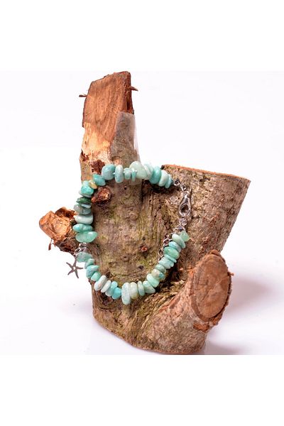 Taş Sandığı Amazonite Stone Bracelet -Broken Stone Peru Amazonite
