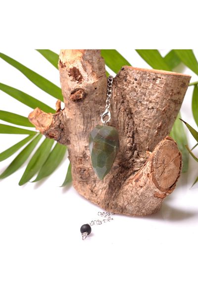 Taş Sandığı Facet Cut Aventurine Stone Pandula (Dark Color) - Pendulum