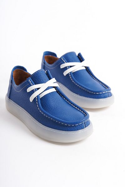 Mubiano Mbmtt401-m Mocasnic albastru pentru femei, din piele naturală, cu talpă groasă