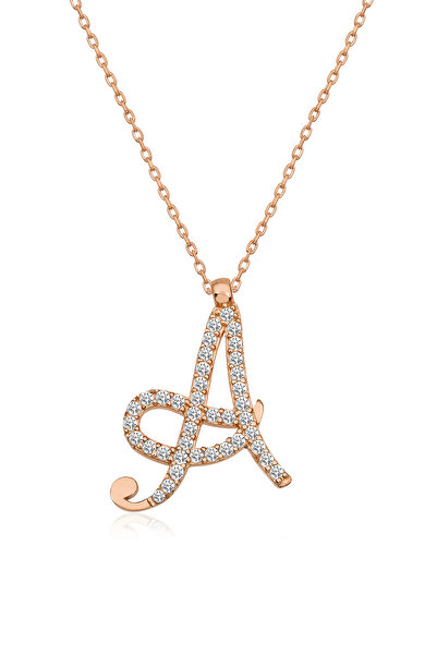 Nereze 925 Ayar A Harfi Kolye Kadın Gümüş Kolye