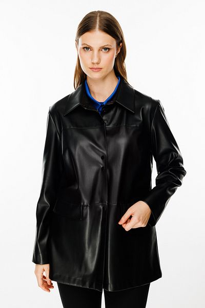 Ekol Leather Tunic with Snaps on the Front
