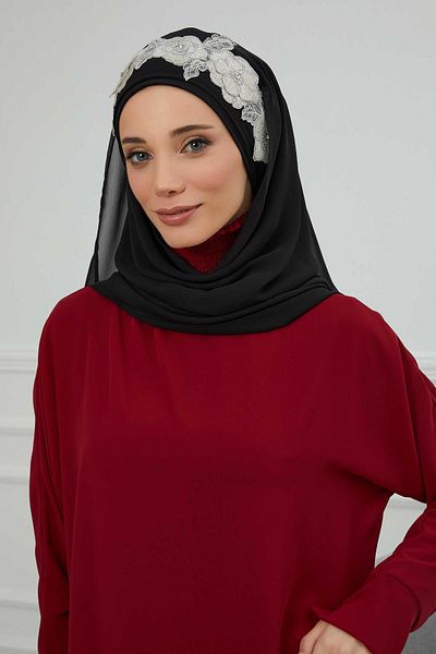 Aisha's Design Design Chiffon Shawl - Flower Accessory, cps-101