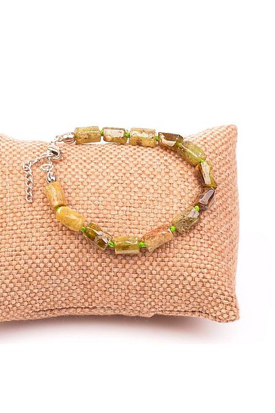 Taş Sandığı Unprocessed Green Garnet Bracelet - Tsavorite Stone