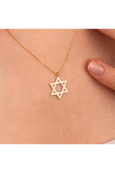 FasekGold Gümüş Kolye - Davut Yıldızı 925 Ayar Gümüş Kolye