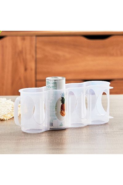 Home Box Cutout Detail 4-Section Can Holder with Handle