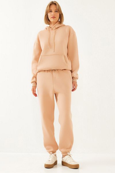 Bianco Lucci Kangaroo Colored Hooded Women's Set - Mbhs014 60601014
