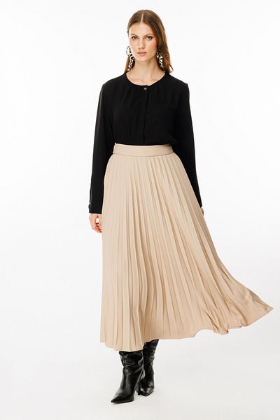 Ekol Maxi Length Pleated Skirt