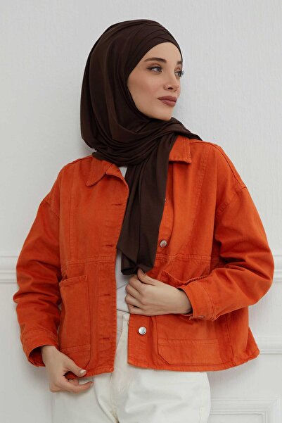 Aisha's Design Πρακτικό χτενισμένο σάλι πολλαπλών σταυρωτών βελονιών, PS-41, καφέ