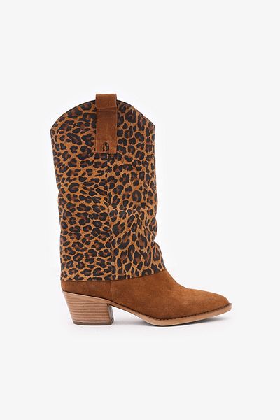 Louis Cardy Γυναικείες μπότες Camila Leopard από γνήσιο δέρμα