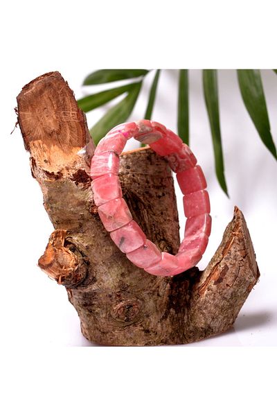 Taş Sandığı Rhodochrosite Stone Bracelet - Square Cut