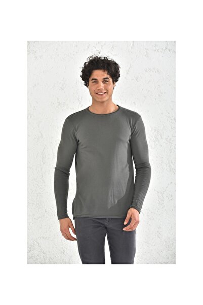 trender Pulover pentru bărbați Sosis O Neck 6617 Gri