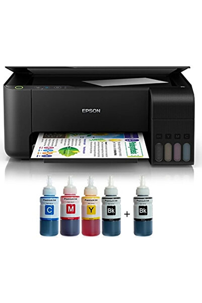 EPSON Tanklı L3250 Mürekkepli Tanklı Yazıcı (1 Siyah Mürekkep Hediyeli)