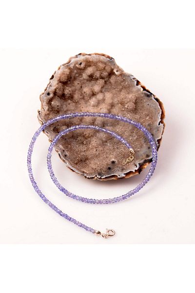 Taş Sandığı Tanzanite Stone Silver Necklace - 3 Mm