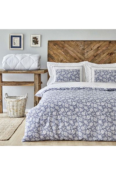 Karaca Home Celerina Blue 100% Bumbac Set cuvertură de pilota o singură