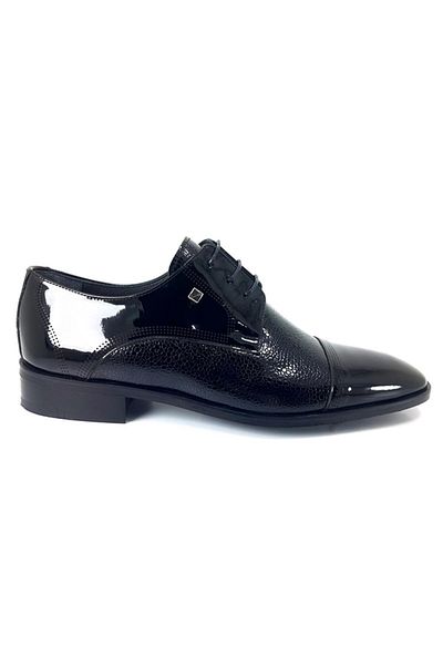 Fosco Classic Men's Shoes - Black Printed Patent Leather 2886