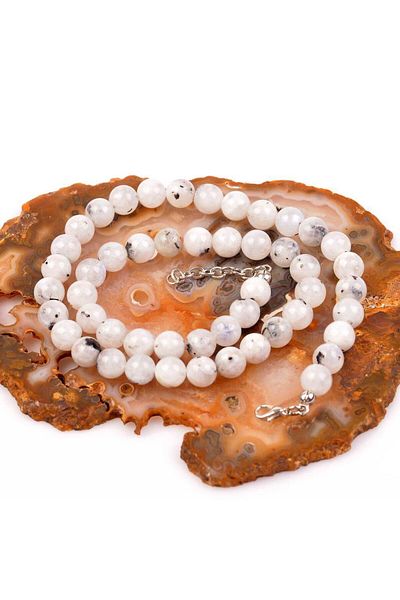 Taş Sandığı Moon Stone String Necklace - 8 mm