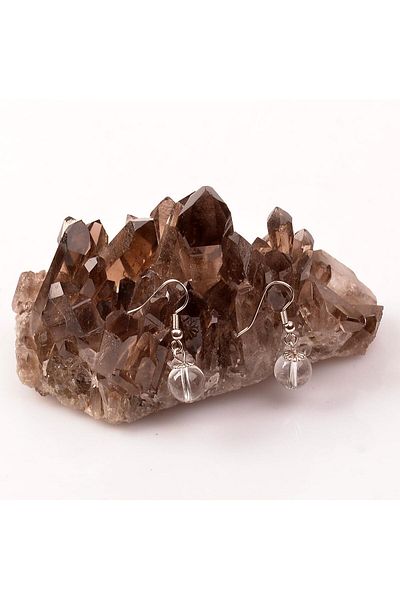 Taş Sandığı Crystal Quartz Stone Earrings