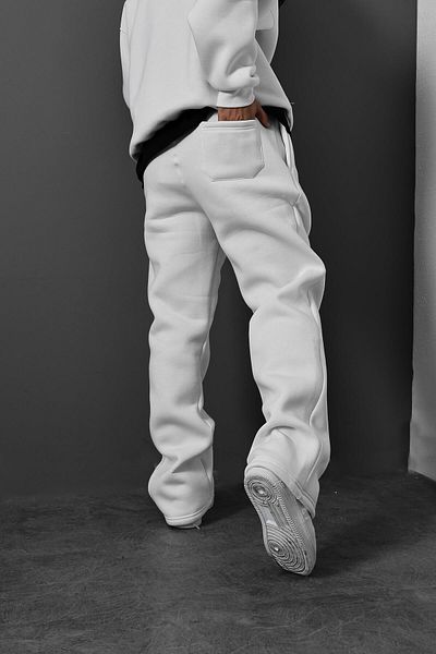 Slatra Ανδρική φόρμα λευκής Basic Baggy Fit