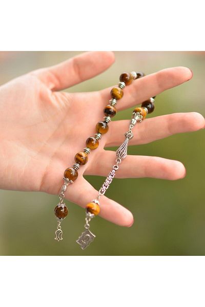 Taş Sandığı Tiger Eye Stone Zaza Prayer Beads - 10 Mm