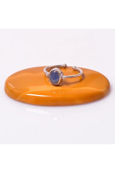 Taş Sandığı Safir Taşı Gümüş Yüzük - Ayarlamalı