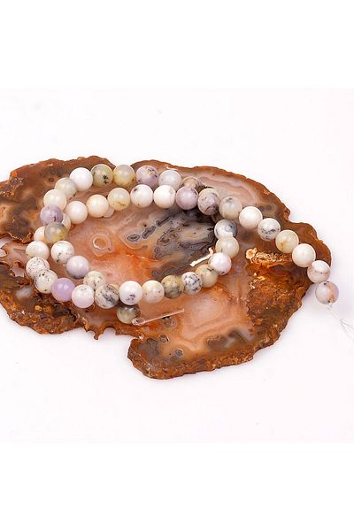Taş Sandığı 8 mm Dentrited Opal String - Merlinit