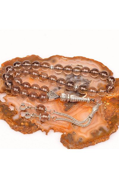 Taş Sandığı 8 Mm Smokey Quartz Rosary