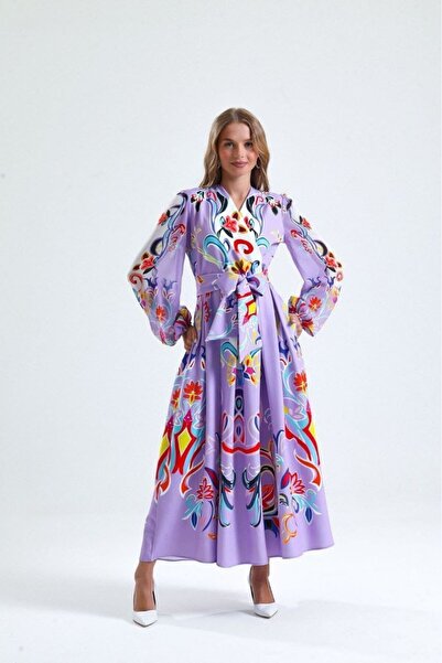 jennyfer garment ATLAS KUMAŞ ŞİFON KOL DETAYLI ELBİSE