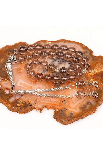 Taş Sandığı 8 Mm Smokey Quartz Rosary