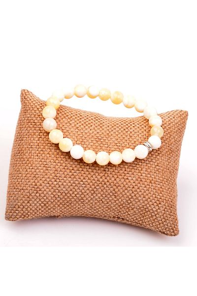 Taş Sandığı Aragonite Stone Bracelet - 8 Mm