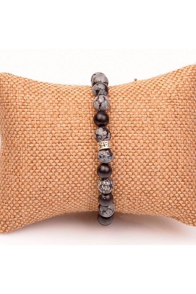 Taş Sandığı Obsidian Stone Bracelet (8 Mm)