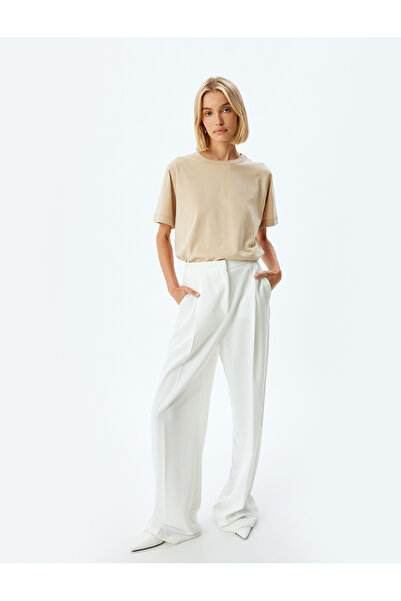 Koton Bavlnené základné tričko s krátkym rukávom Crew Neck