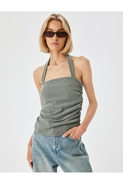 Koton Textured Slim Fit Halter Neck Top