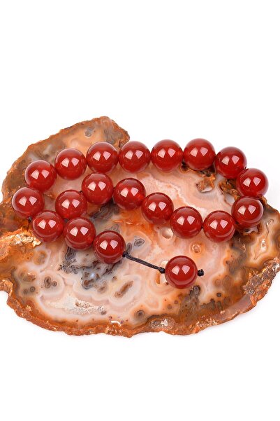 Taş Sandığı Piatra de agat Efe Tesbihi - 14 mm