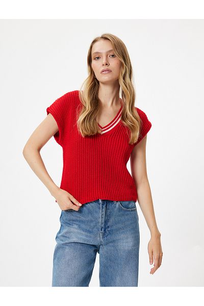 Koton Sweter w paski z dekoltem w serek bez rękawów