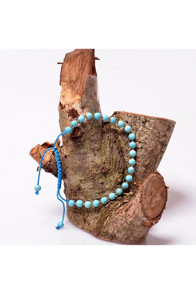 Taş Sandığı Adjustable Turquoise Stone String Bracelet
