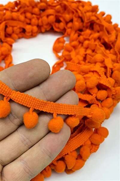 Hobigram Turuncu Ponpon Parti Malzemeleri Ponpon Şerit 5 Metre Kenar Süsleme Süs Malzemesi – Diğer Parti Mal