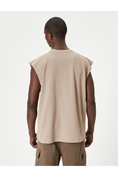 Koton Basic Sleeveless T-Shirt with Crew Neck Label Detail