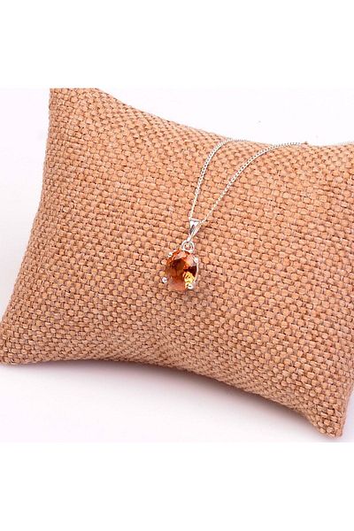 Taş Sandığı Unisex Synthetic Zultanite Stone Silver Necklace