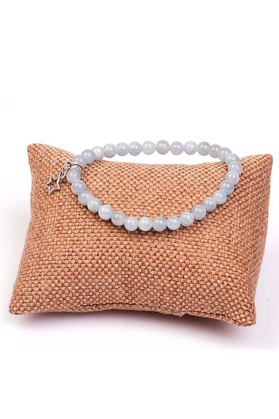 Taş Sandığı Aquamarine Stone Bracelet (6 Mm)