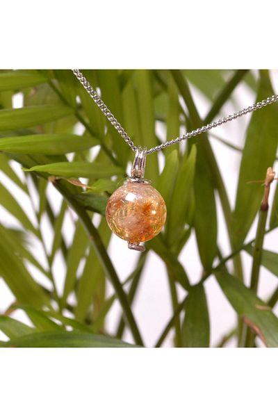 Taş Sandığı 12 mm Citrine Stone Necklace
