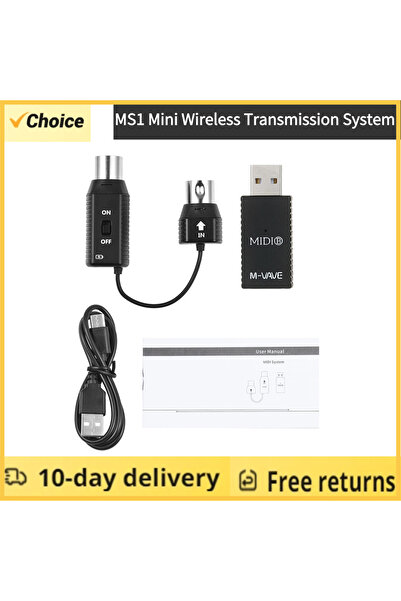 Choice M-VAVE MS1 Mini Wireless Transmission System MIDI System MIDI Wireless...