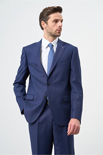 İmza Koyu Lacivert Mono Yaka 6 Drop Comfort Fit Classic Takım Elbise 1001245169