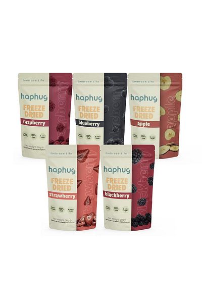 HapHug Freeze Dried Red Fruits 5 Pack - Freeze Dry Dried Fruit