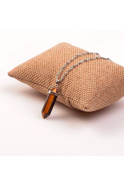 Taş Sandığı Tiger Eye Stone - Pile Necklace Design