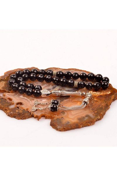 Taş Sandığı Onyx Stone Rosary - 8 mm (Facet Cut)