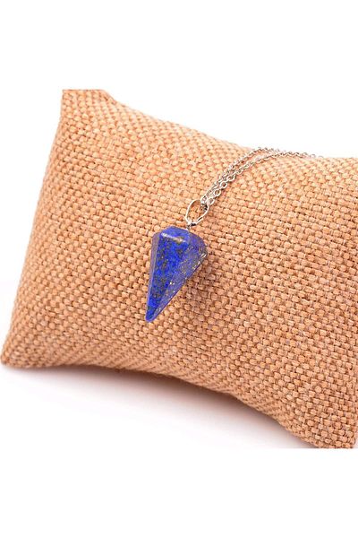 Taş Sandığı Lapis Lazuli Stone Necklace - Cone Shaped
