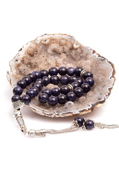 Taş Sandığı Navy Blue Star Stone Rosary (8 Mm)