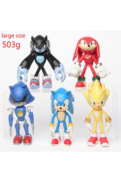Choice 5pcs 5pcs Set Cute Sonic Pvc Character Toy Hedgehog Shadow Tail Figure 14cm Model Dolls Children Ani